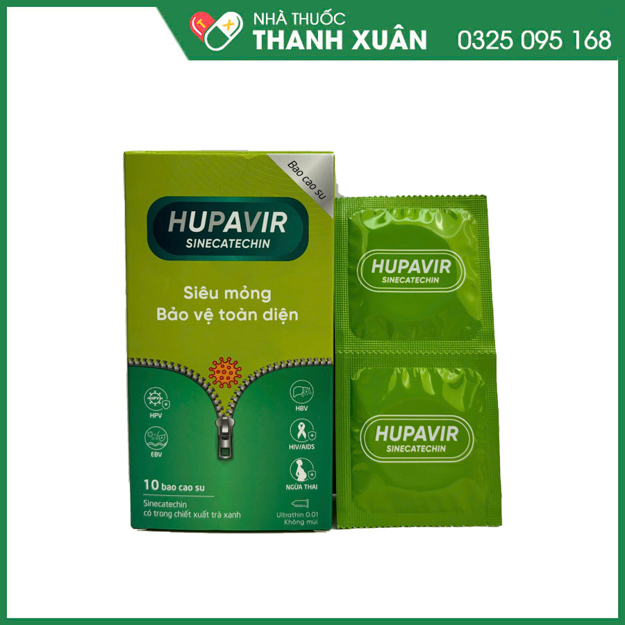 Bao cao su siêu mỏng HUPAVIR giúp tránh thai và ngừa các bệnh lây qua đường tình dục